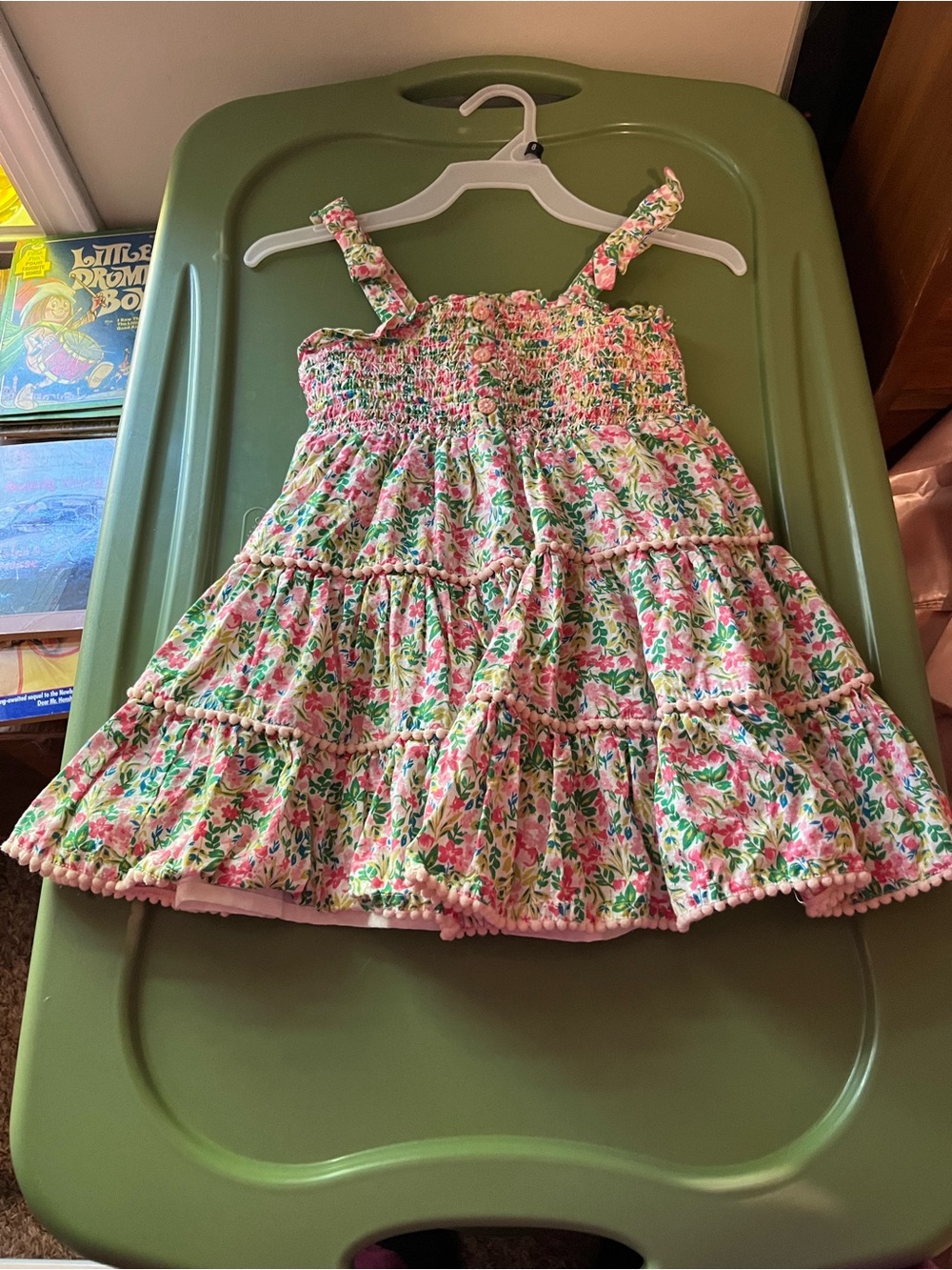 Joie Floral Pink Green Tiered Sundress